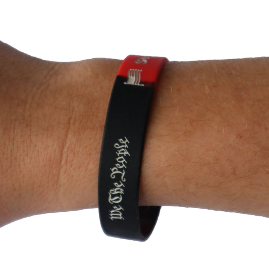 Men's Red-Black swirl Strong American Wristband